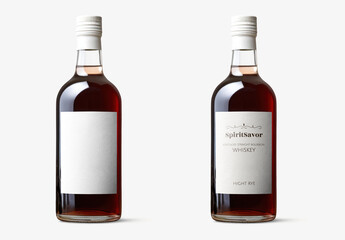 Branding Whiskey Bottle Label Mockup With Generative AI
