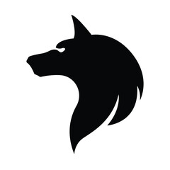 Fox face logo, wolf face logo, Vector illustration, 