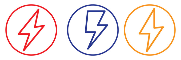 Lightning icon set. electric icon vector. power icon. energy sign