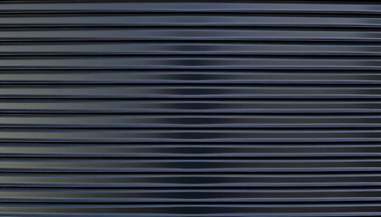 Fototapeta premium Black corrugated metallic background backdrop with horizontal lines and a shiny, reflective surface 