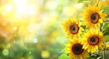 Obraz premium Sunflowers in a Sunny Meadow