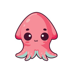 funny squid cartoon vector