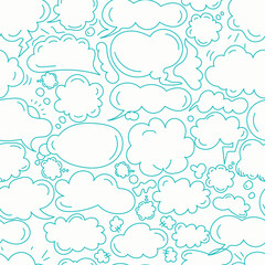 cloud text pattern blue outlines  