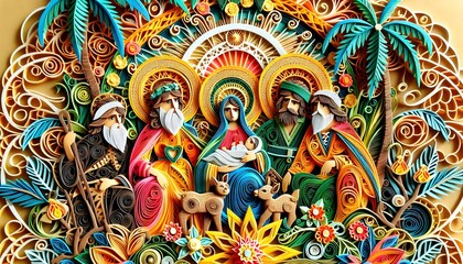 "Pesebre Jungla Nativa: Nacimientos en Papel"