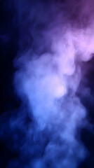 Abstract background with blue and purple smoke on black.