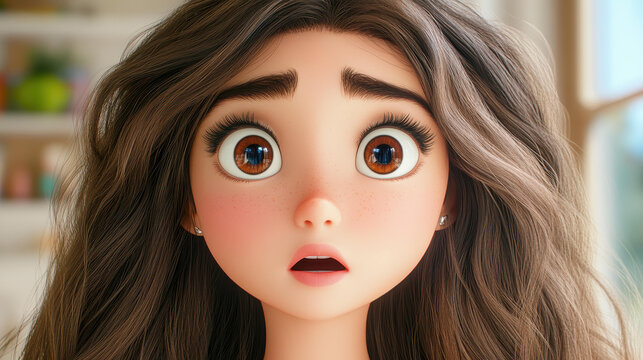 Gorgeous girl with long brown locks and deep brown eyes, radiating beauty and charm with every glance.