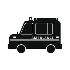 ambulance black icon vector design
