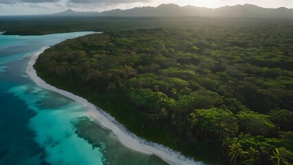 Beautiful Tropical Island with Crystal Clear Waters and White Sands.