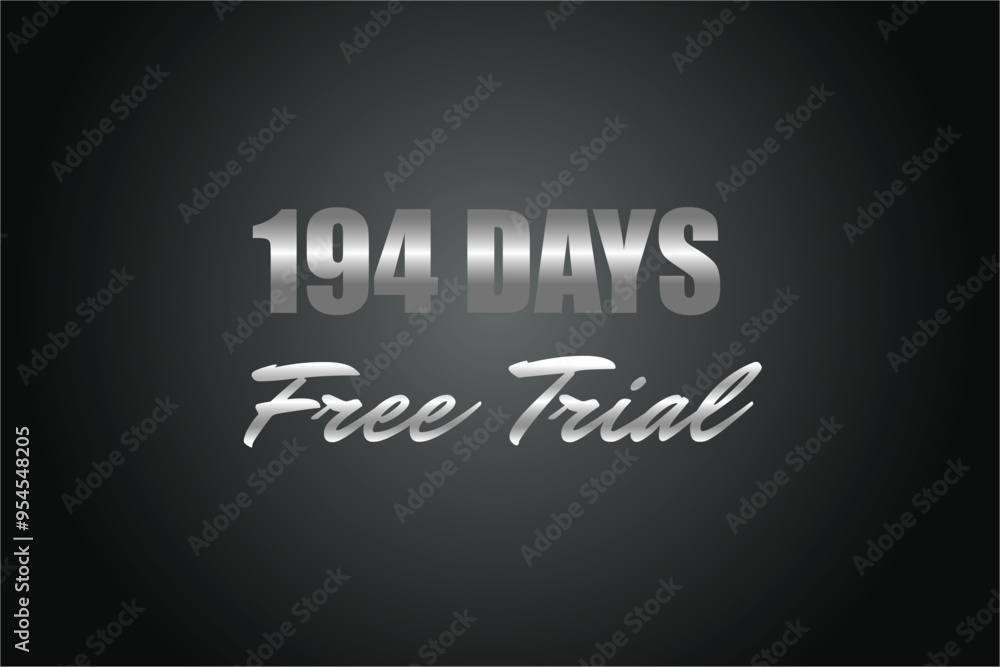 Wall mural 194 day free trial banner design. 194 days free banner background