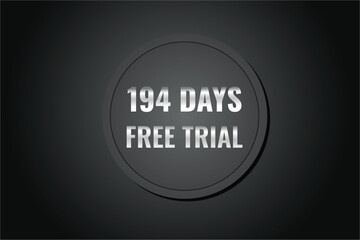 194 day free trial banner design. 194 days free banner background
