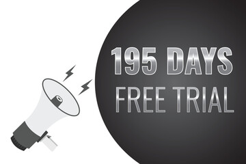 195 day free trial banner design. 195 days free banner background
