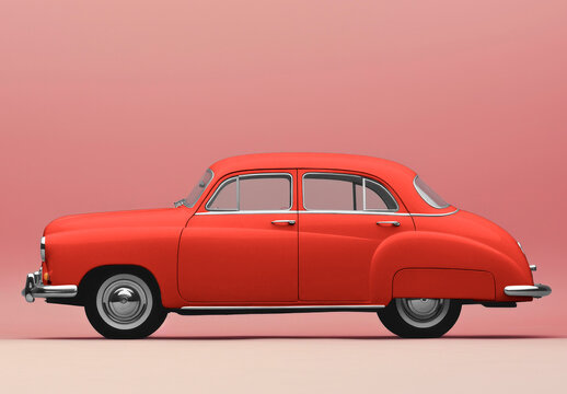 Vehicle Classic Car Mockup With Generative AI
