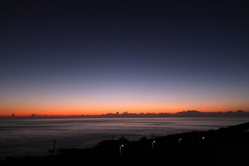 八丈島の夜明け