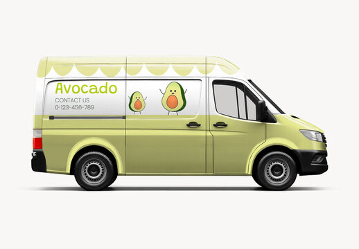 Vehicle Delivery Van Mockup With Generative AI