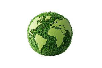 Fototapeta premium Green Planet Concept, Globe covered in green leaves representing Earth, Environmental sustainability