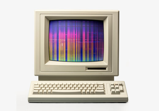 Vintage Computer Screen Mockup With Generative AI