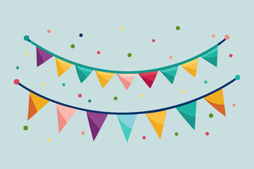 Carnival garland with flags vector  