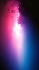 Abstract background with pink, blue and white gradient and textured effect.
