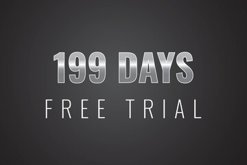 199 day free trial banner design. 199 days free banner background
