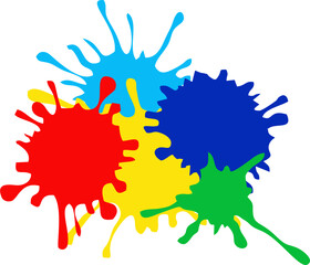 Colorful Watercolor Splash Splatter Stain