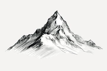 Monochrome mountain sketch art