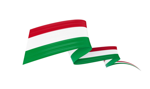 3d Flag Of Italy 3d Wavy Shiny Italy Ribbon Isolated On White Background, 3d illustration
