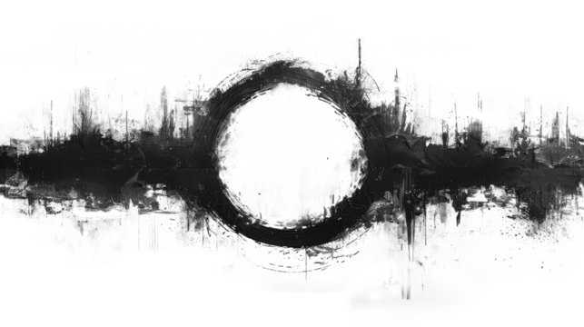 Hand-drawn scrawl sketch of a circle moon, isolated in PNG format, ideal for artistic and whimsical designs.