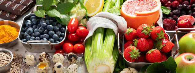 Healthy food high in antioxidants.