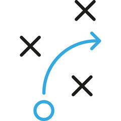 Strategy Plan, Game Success Strategy, Football or Basketball Coach Strategy. Vector Icon