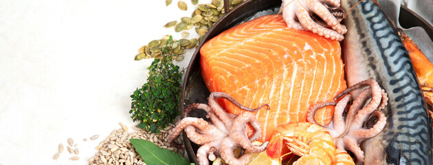 Food selection rich in omega 3.
