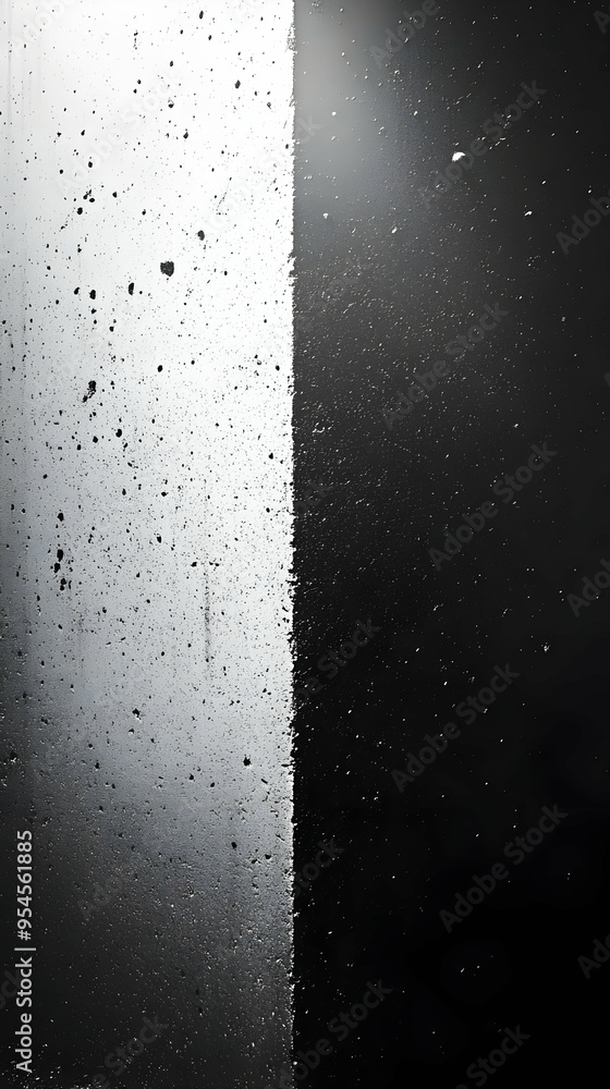 Poster Abstract black and white textured background with a vertical line dividing the two colors.