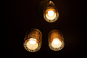 Antique interior lighting with warm light