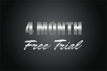 4 month free trial banner design. 4 months free banner background

