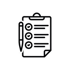 Black line icon for petition