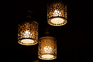 Antique interior lighting with warm light