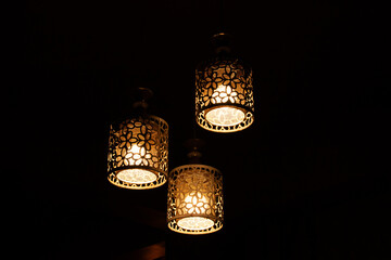 Antique interior lighting with warm light
