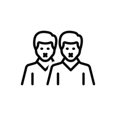 Black line icon for censorship