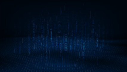 Futuristic big data network connection online strage concept. Wave dots abstract digital technology background.