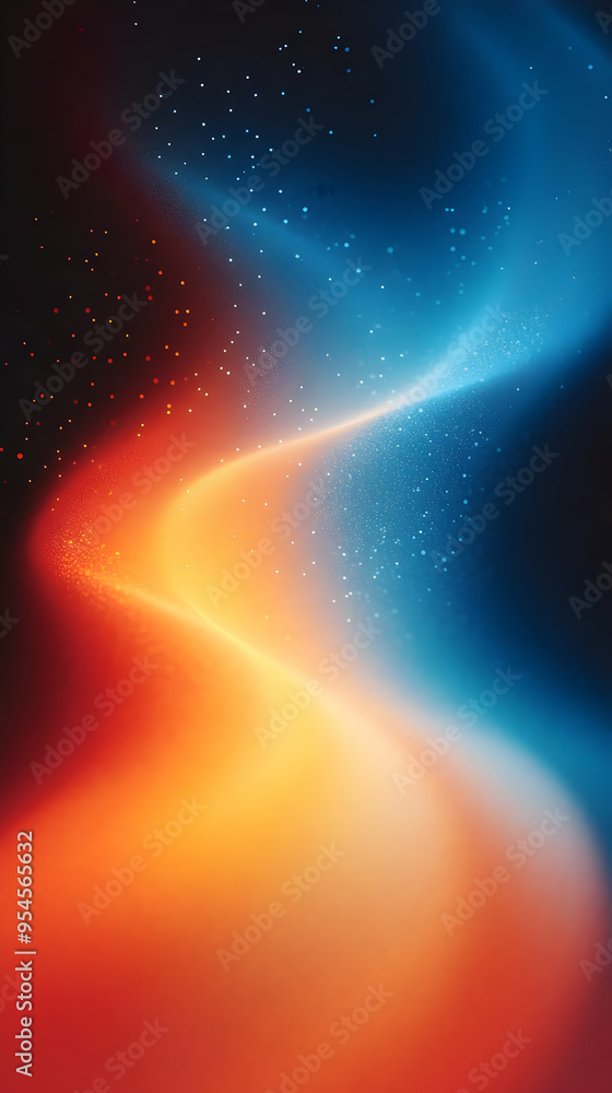 Canvas Prints Abstract blue and orange gradient background with a glowing light effect.