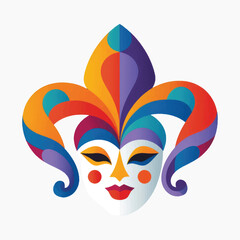 Colorful jester mask illustration