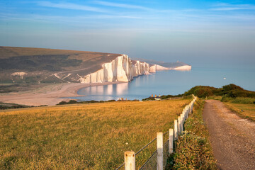 Seven Sisters Cliffs at sunset