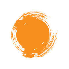 Orange Color Paint brush Stroke, with Vector Background