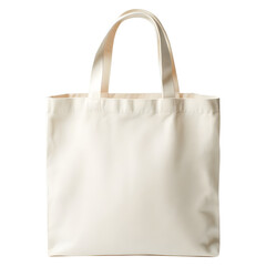 Minimalist canvas tote bag in beige color shown against a clean white backdrop, representing...