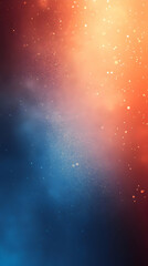 Abstract blue and red glitter background with sparkling lights.