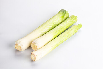 Raw natural ripe organic leek onion