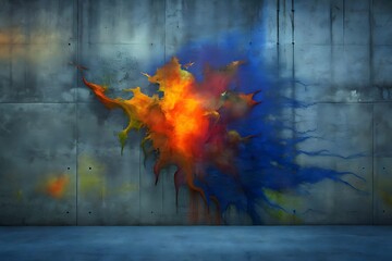 Vibrant Color Explosion Artistic Wall Mural Abstract Design Paint Splatter