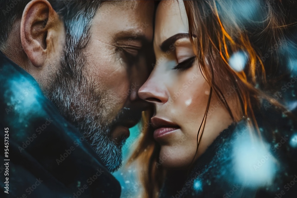 Poster memory enhancement couple goals a close up of a couple with foreheads touching symbolizing deep emot