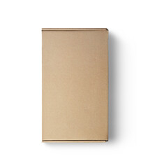 Brown Paper box Cardboard box isolated on white background , mockup