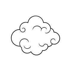 Fototapeta premium Chinese Culture Clipart Design - Chinese Cloud Motif Vector illustration in black and white