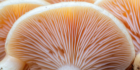 Macro closeup of mushroom texture. Natural design texture pattern concept for web, beautiful abstract background